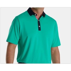 FootJoy FJ Men's Wicking Golf Polo Solid Spiral Print Lisle Green 28020 XL‎